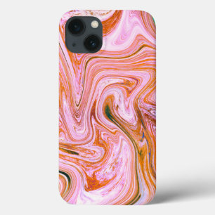 Pink, Grey and Orange Marble iPhone 13 Case