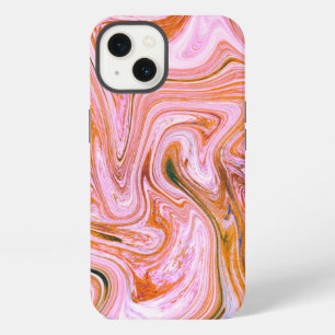 Pink, Grey and Orange Marble iPhone 13 Case