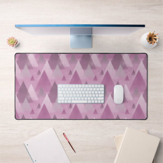 Pink, Grey and Plum Misty Mountains Geometric Desk Mat