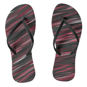 Pink Grey and White Abstract Thongs