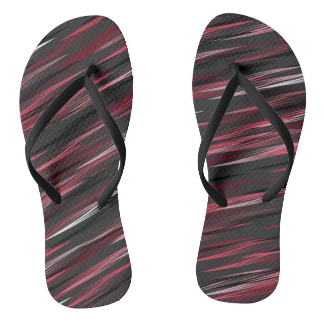 Pink Grey and White Abstract Thongs (Footbed)