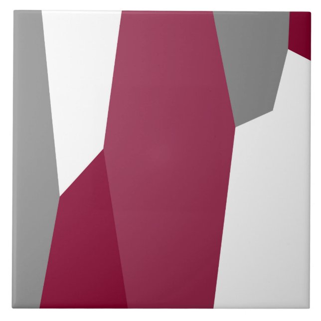 Pink Grey and White   Ceramic Tile (Front)