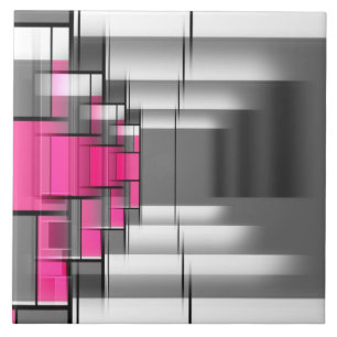 Pink Grey And White Geometrical Pattern Ceramic Tile