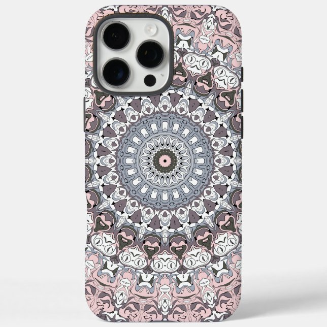 Pink Grey and White Mandala Pattern Case-Mate iPhone Case (Back)