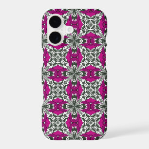 Pink Grey and White Repeat Tile Pattern
