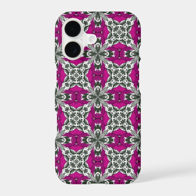 Pink Grey and White Repeat Tile Pattern (Back)
