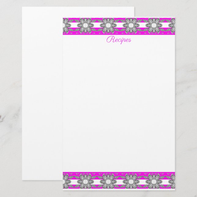 Pink Grey and White Stationery (Front/Back)