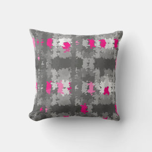 Pink, grey and white throw Pillow