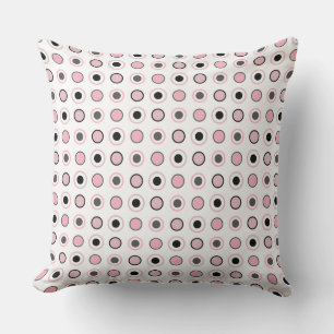 Pink, grey, black and white cushion