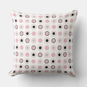 Pink, grey, black and white cushion
