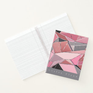Pink, Grey, Black Glass Shards Hardcover Notebook