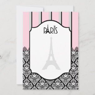 Pink, grey, black, stripe, chandelier announcement