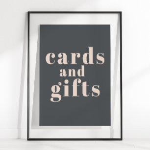 Pink Grey Boho Typography Baby Shower Cards Gifts Poster