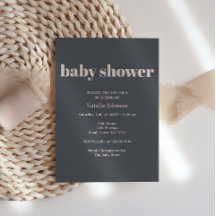 Pink Grey Boho Typography Baby Shower