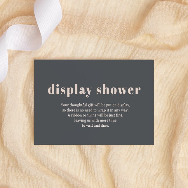 Pink Grey Boho Typography Display Baby Shower Enclosure Card (Creator Uploaded)