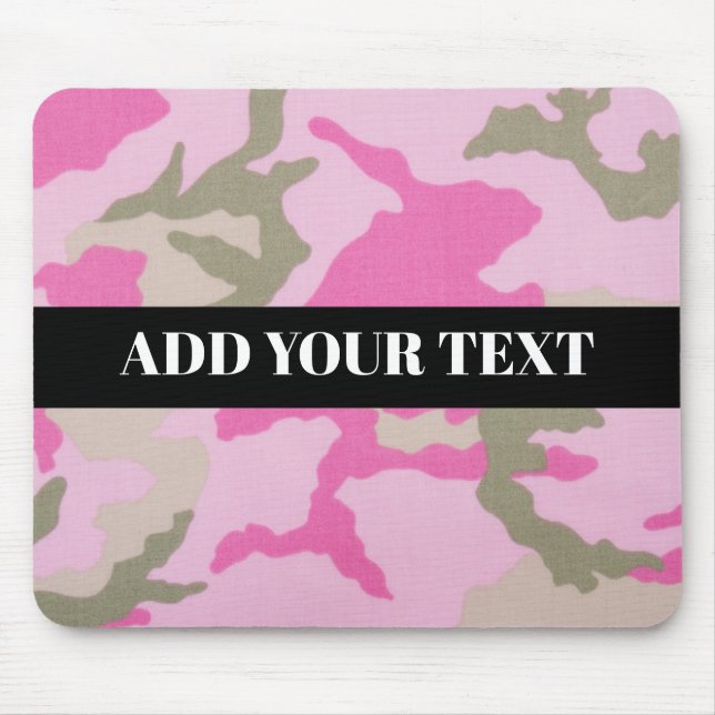 Pink Grey Camo Military Pattern Mouse Pad (Front)