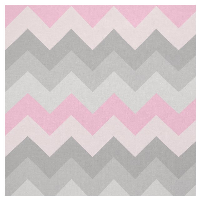 Pink Grey Chevron Ombre Fabric (Swatch)