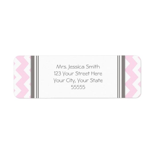 Pink Grey Chevrons Custom Return Address Labels