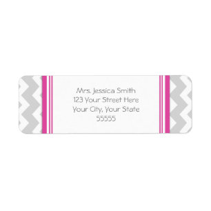Pink Grey Chevrons Custom Return Address Labels