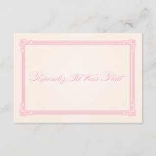 Pink, Grey & Cream Poster Style Wedding RSVP
