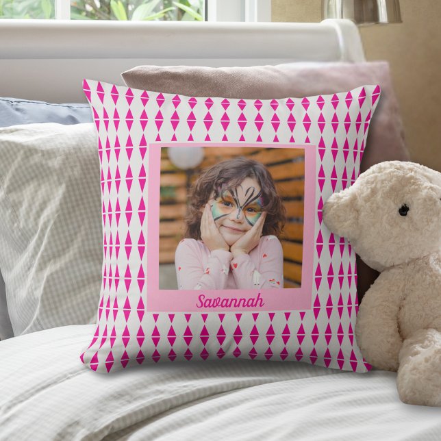 Pink Grey Custom Photo Cushion (Creator Uploaded)