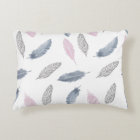 Pink Grey Feathers Cushion