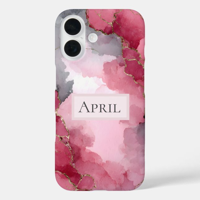 Pink, Grey & Gold Marble  Case-Mate iPhone Case (Back)