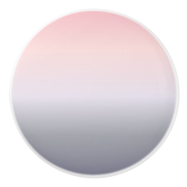 Pink Grey Gradient Ceramic Knob (Front)
