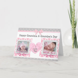 Pink & Grey Grandparent's Day "I Love You" Card