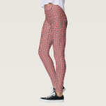 Pink Grey Greek Key Geometric Pattern Pretty Leggings<br><div class="desc">These cute leggings have a Greek key geometric pattern in coral pink on dark grey. The grey shade can also be "Customised" to whatever shade you like!</div>