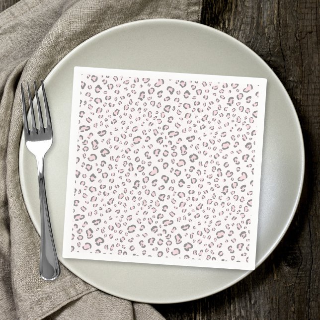 Pink Grey Leopard Pattern Napkin (Creator Uploaded)