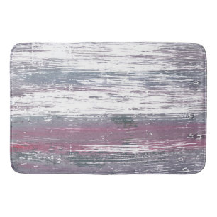 Pink grey lines bath mat