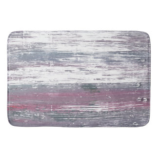 Pink grey lines bath mat