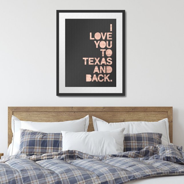 Pink Grey Love You To Texas and Back Poster (Creator Uploaded)