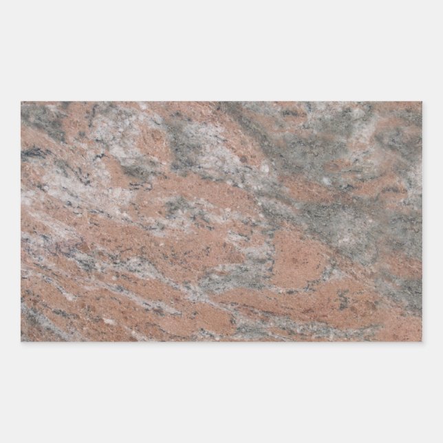 Pink & Grey Marble Rectangle Sticker (Front)