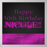 Pink & Grey Modern Glam Sequins Party Banner