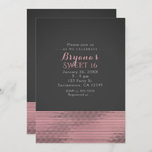Pink & Grey Modern Glam Sequins Party Invitations