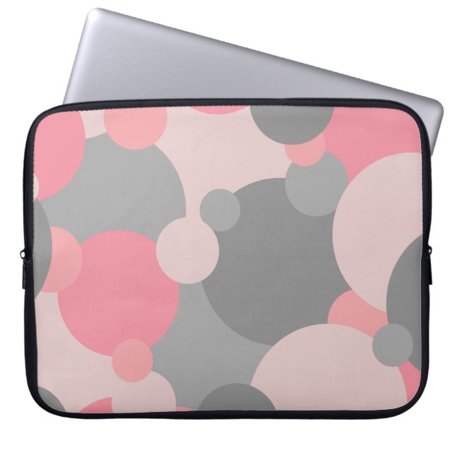 Pink-grey molecules laptop bag (Front)