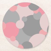 Pink-grey molecules paper coaster
