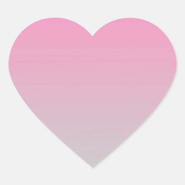Pink & Grey Ombre Heart Sticker (Front)