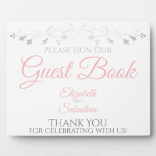 Pink & Grey Please Sign our Guest Book Sign Plaque