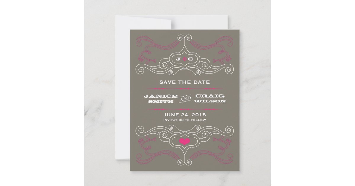 Pink & Grey Rock 'n' Roll Music Themed Wedding Save The ...