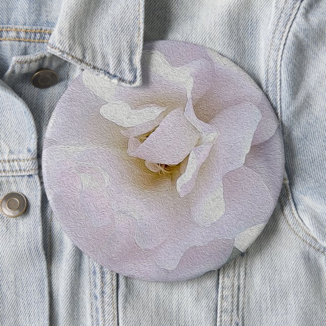 Pink grey rose 6 cm round badge (In Situ)