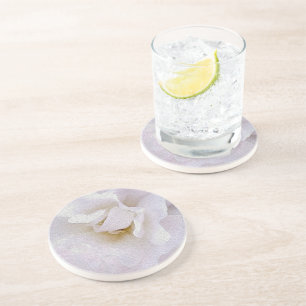 Pink grey rose coaster
