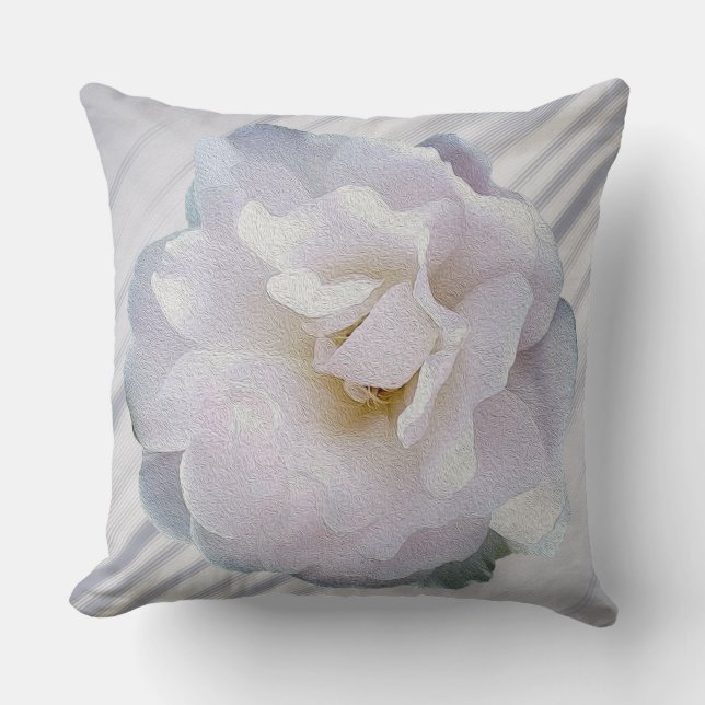 Pink grey rose cushion (Front)