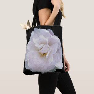 Pink grey rose tote bag