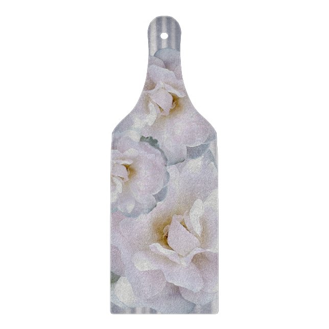 Pink grey roses cutting board (Front)