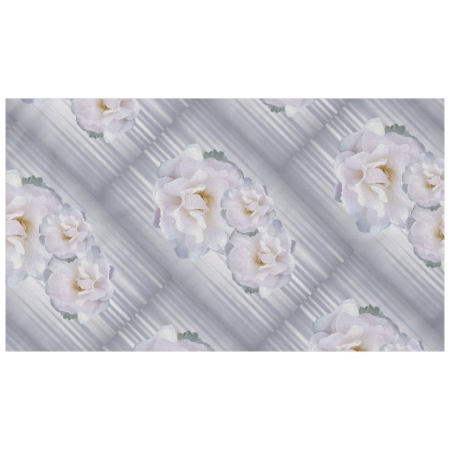 Pink grey roses tablecloth (Front (Horizontal))