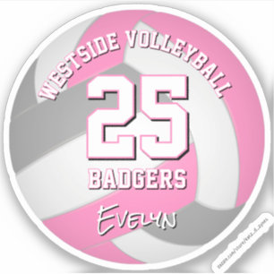 pink grey sports team colours volleyball player
