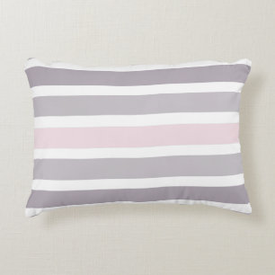 Pink Grey Stripes Pattern Decorative Cushion